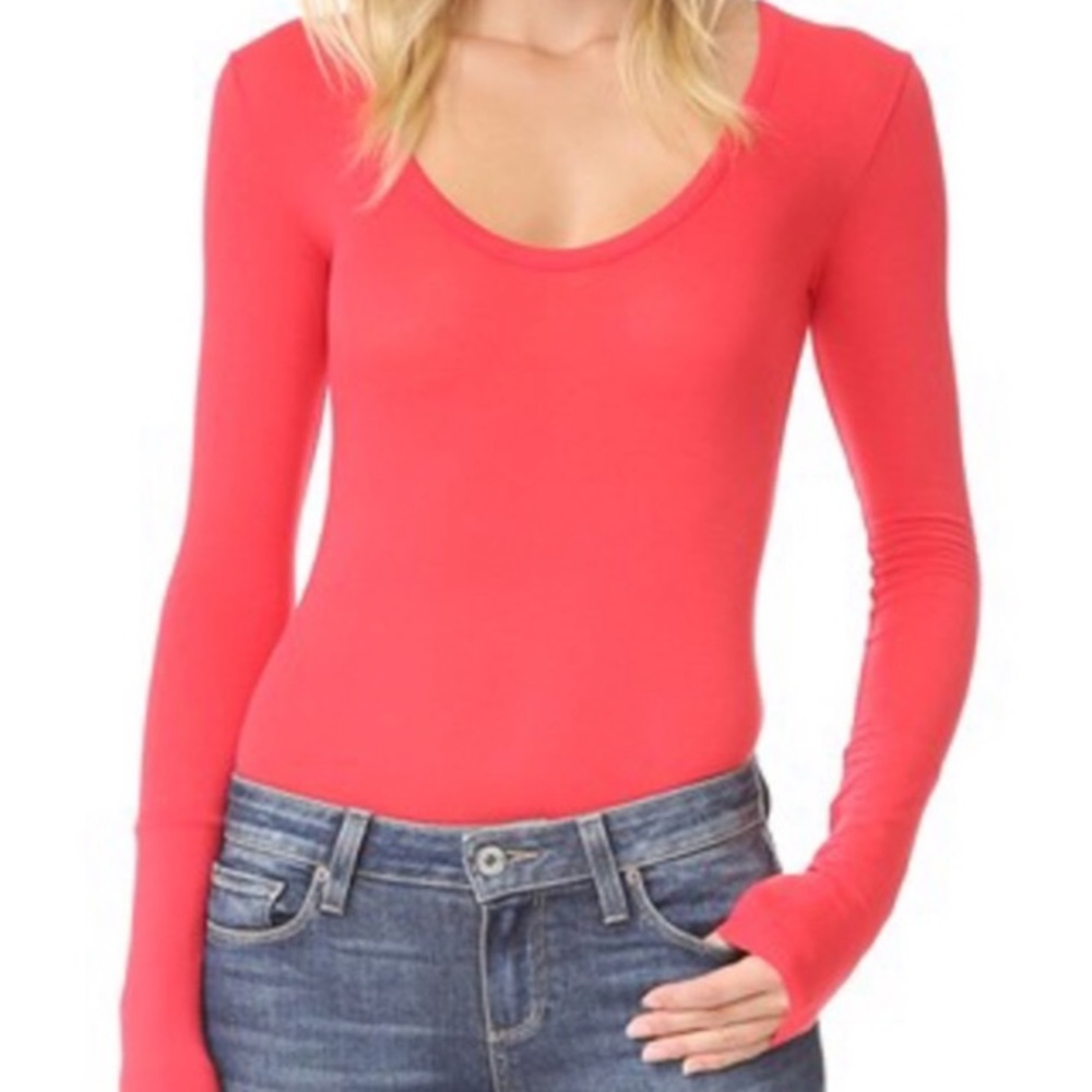 NWT Free People Coral Scoop Neck Bodysuit